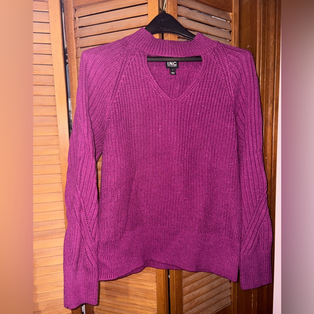 INC shimmer sweater.